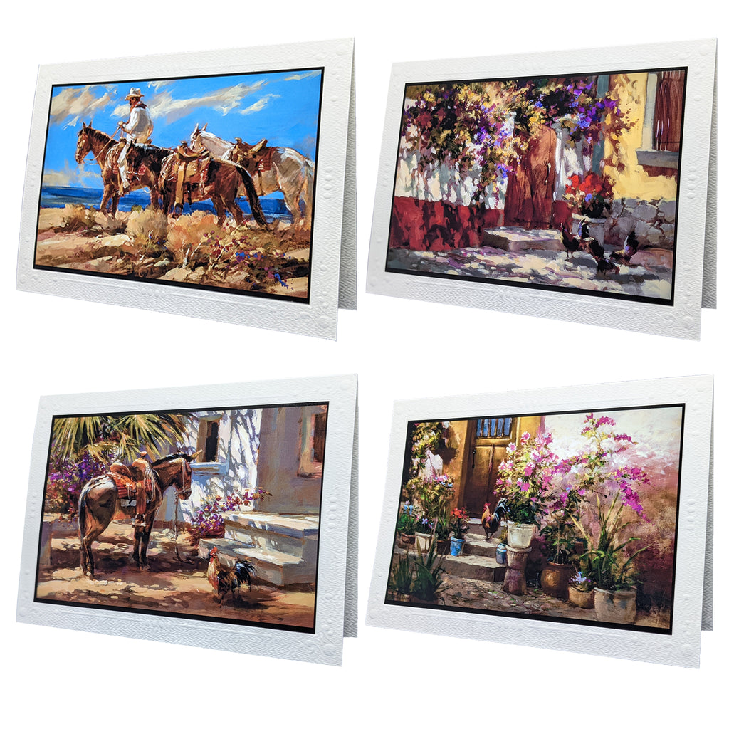 Brent Heighton Studios Deluxe Greeting Cards 5”x7”, Blank Inside, Perfect for All Occasions, 4 Cards with Envelopes (Set A)