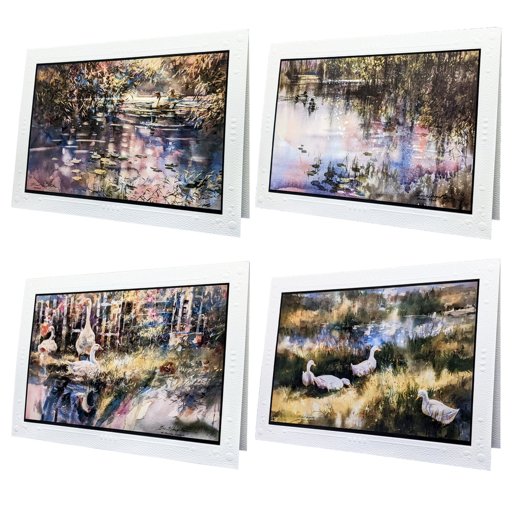 Brent Heighton Studios Deluxe Greeting Cards 5”x7”, Blank Inside, Perfect for All Occasions, 4 Cards with Envelopes (Set B)